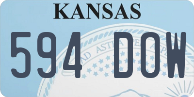 KS license plate 594DOW