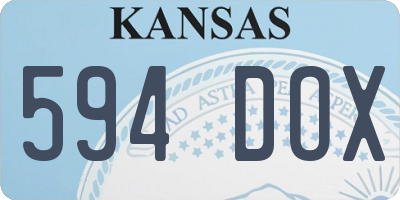 KS license plate 594DOX
