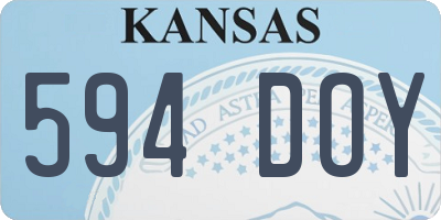 KS license plate 594DOY