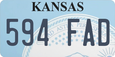 KS license plate 594FAD