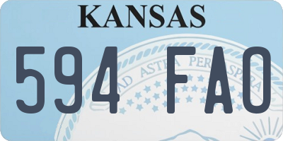 KS license plate 594FAO