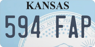 KS license plate 594FAP