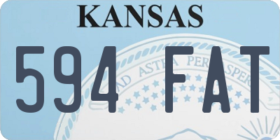 KS license plate 594FAT