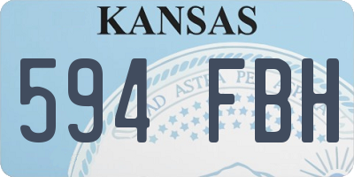 KS license plate 594FBH