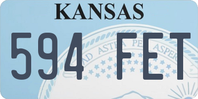 KS license plate 594FET