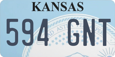 KS license plate 594GNT