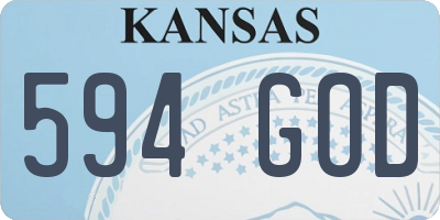 KS license plate 594GOD