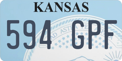 KS license plate 594GPF