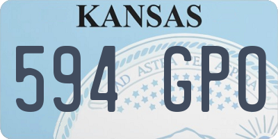 KS license plate 594GPO