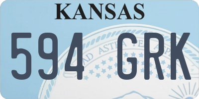 KS license plate 594GRK