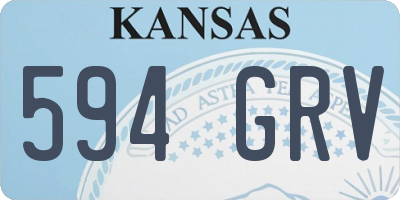 KS license plate 594GRV