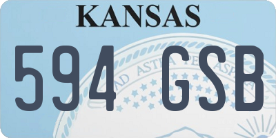 KS license plate 594GSB