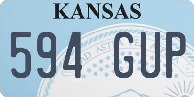 KS license plate 594GUP