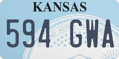 KS license plate 594GWA