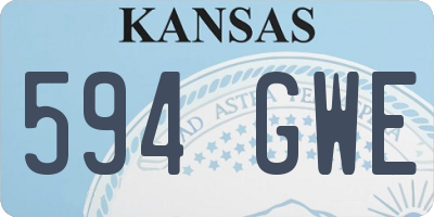 KS license plate 594GWE