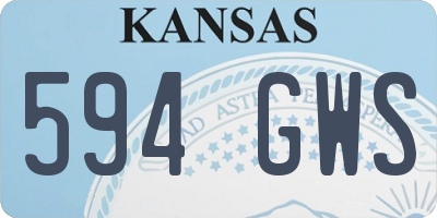 KS license plate 594GWS