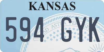 KS license plate 594GYK
