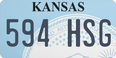 KS license plate 594HSG