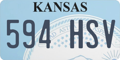 KS license plate 594HSV