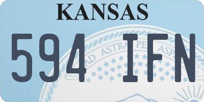 KS license plate 594IFN