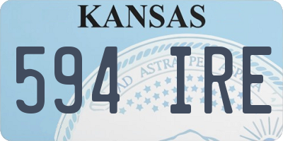 KS license plate 594IRE