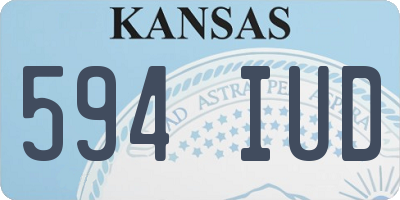 KS license plate 594IUD