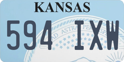 KS license plate 594IXW