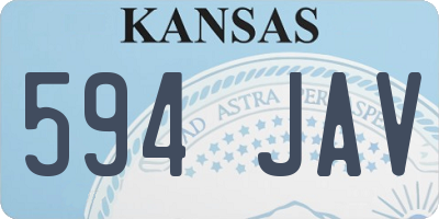 KS license plate 594JAV