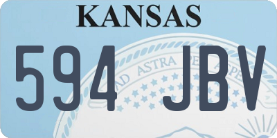KS license plate 594JBV