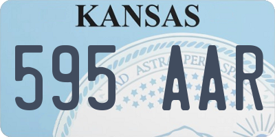 KS license plate 595AAR