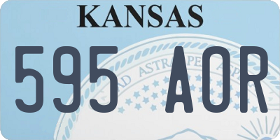 KS license plate 595AOR