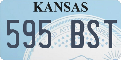 KS license plate 595BST