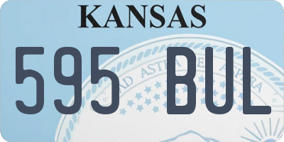 KS license plate 595BUL