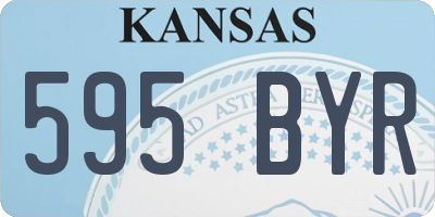 KS license plate 595BYR