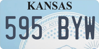 KS license plate 595BYW