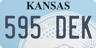 KS license plate 595DEK