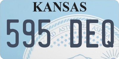 KS license plate 595DEQ