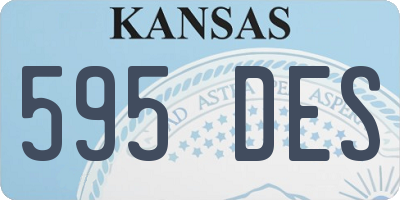 KS license plate 595DES