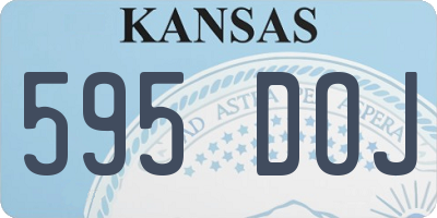 KS license plate 595DOJ