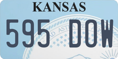 KS license plate 595DOW