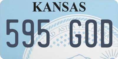 KS license plate 595GOD