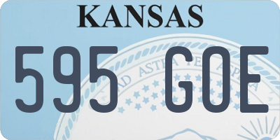 KS license plate 595GOE