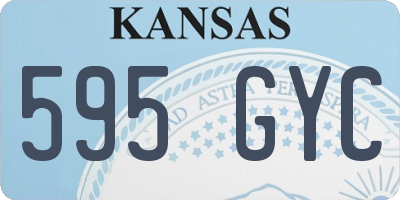 KS license plate 595GYC