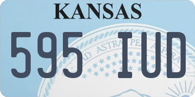 KS license plate 595IUD