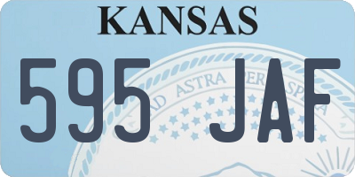 KS license plate 595JAF