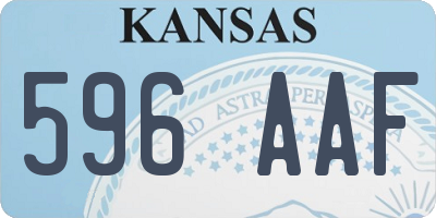 KS license plate 596AAF