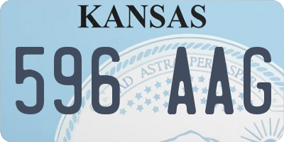 KS license plate 596AAG