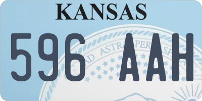 KS license plate 596AAH