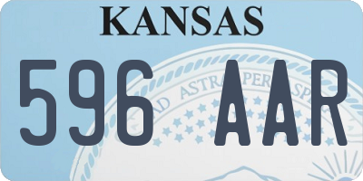 KS license plate 596AAR