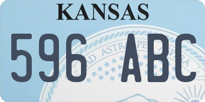 KS license plate 596ABC